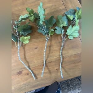 Hearth & Hand Artificial Green Fiddle Leaf Stems (Set of 3)